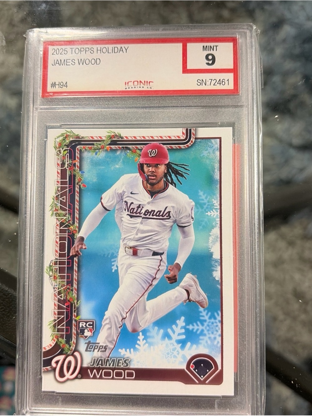 Topps Holiday James Wood Washington Nationals Card - White/Red